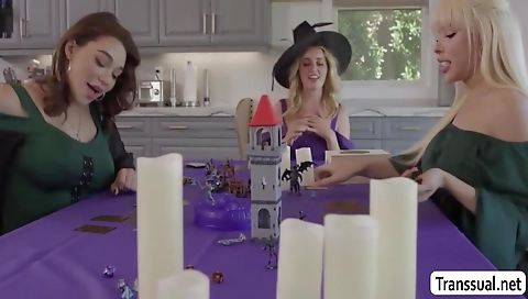 Shemal standy chick fucks by the pool