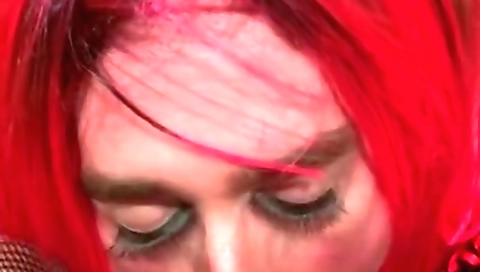 Short haired brunette sucks and fucks