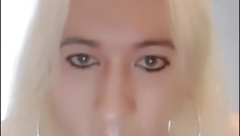 Sexy blonde's first time with her pussy