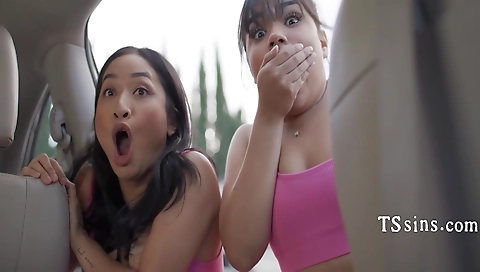 Maria's best friend into an orgy with cum on face