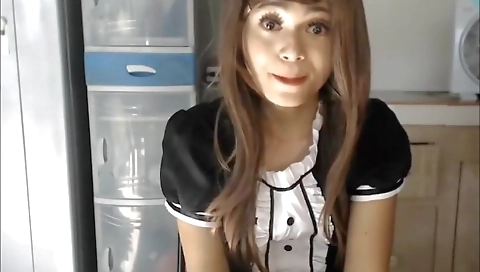 Sexy babe with big tits fucked by a dildo